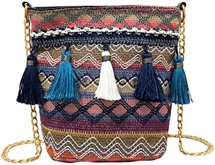 body Bags for Women,iOPQO Vine Knitting Tassel Beach Shoulder Bag