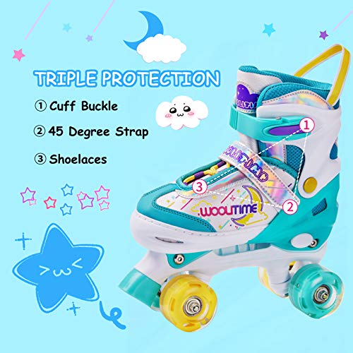 Woolitime Adjustable Roller Skates for Girls and Boys, 4 Size Adjustable Toddler Roller Skates
