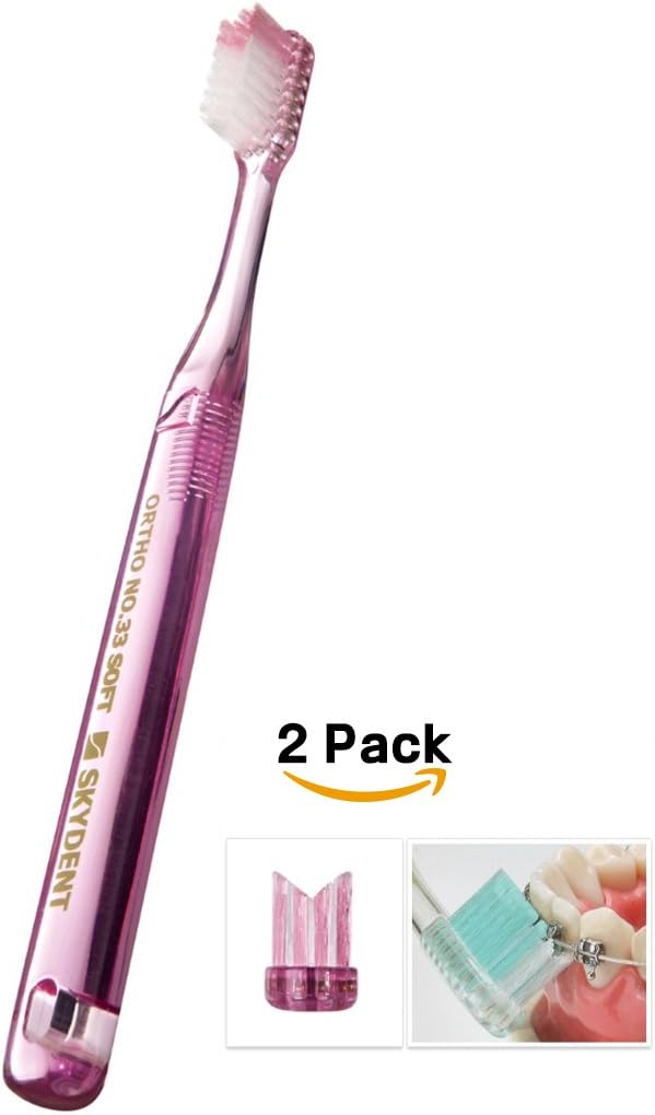 Sky Orthodontic Toothbrushes[2 Packs] V Trim Cleaning for Braces Wires Brackets (Ortho NO.33 Soft): Health & Personal Care