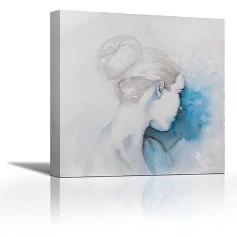 Canvasartcenter Watercolor Abstract Girl With Hair Bun Home Decor