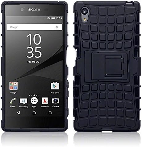 Sony Xperia Z5 Compact Rugged Case Tech 2 Survival High Impact Rock Cover Black Heavy Duty Rugged Dual Layer Armor with Kickstand Protective Cover for Sony Xperia Z5 Compact 4.6 Inch Smartphone