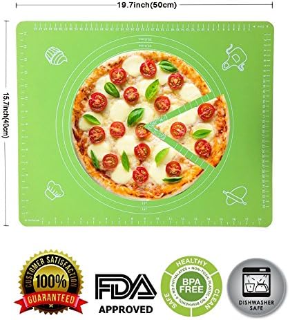 Sanskriti Premium Products Silicone Baking and Pastry Mat with Measurements (Green, Extra Large)