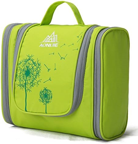 Hie Travel Toiletry Bag Hanging Wash Bag for Women Cosmetic Makeup Storage Pouch or Men Shaving Kit Organize Washable (Green)