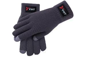 YHT Winter Gloves for Men Women,cold weather Warm touch screen knit Gloves with Thermal Soft Knit Lining running Driving