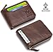 BULLCAPTAIN Mens Leather Zipper Wallet RFID Blocking Bifold Secure Vintage Zip Around Multi Credit Card Holders