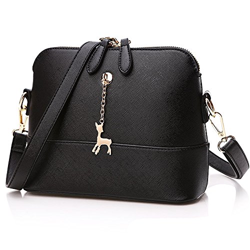 SiMYEER Stylish Crossbody Bags Shoulder Bag Purses for Women Small Ladies Handbags Messenger Bags (Black 2)