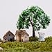 MagiDeal 1 Set 4 Miniature Dollhouse Bonsai Craft Fairy Garden Glass Vase Thatched Hut Decor