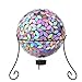 Lily's Home Colorful Mosaic Glass Gazing Ball, Designed with a Stunning Holographic Petal Mosaic Pattern to Bring Color to Any Home and Garden, Silver & Purple (10 Inches Dia.)