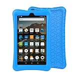 BMOUO Silicone Case for All-New Amazon Fire 7 Tablet (7th and 9th Gen, 2017 and 2019 Release) - Anti Slip Shockproof Light Weight Protective Cover for Fire 7 2019/2017, Blue