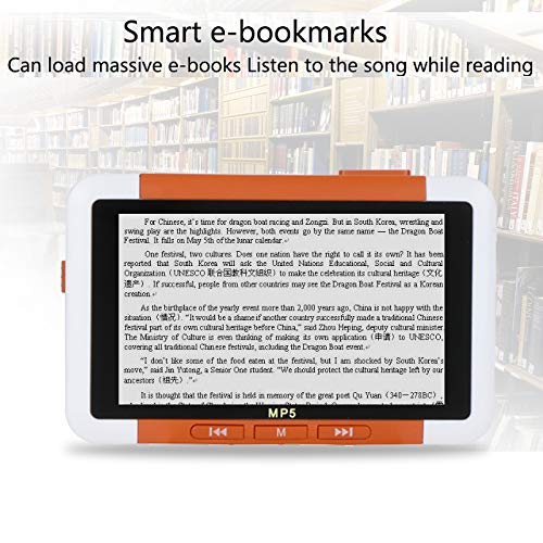 Ocamo MP5 Player 3.5 Inch Slim LCD Screen Music Video Player Recorder E-Book Reader FM Radio Orange 16 GB