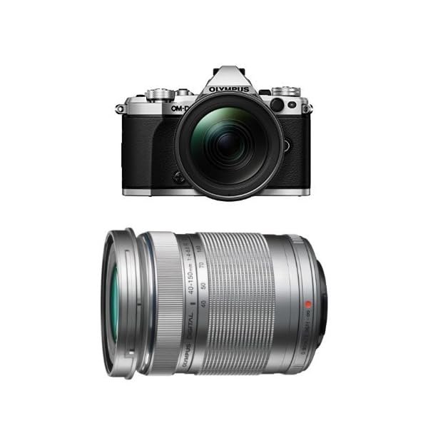 Olympus OM-D E-M5 Mark II Systemkamera inkl. 12-40 mm Top Pro Objektiv Kit silber + 40-150 mm Objektiv silber