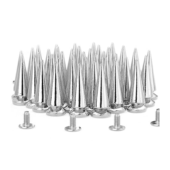 RUBYCA-25MM-20-Sets-Large-Metal-Big-Tree-Spikes-and-Studs-Metallic-Screw-Back-for-DIY-Leather-craft-Silver-Color