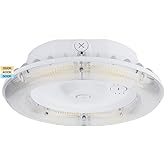 kadision LED Round Canopy Light 100W, Selectable Wattage (100/80/60W) and Color Temperature (5000/4000/3500K), 120-277V IP65 Gas Station Garage Lighting, UL Listed