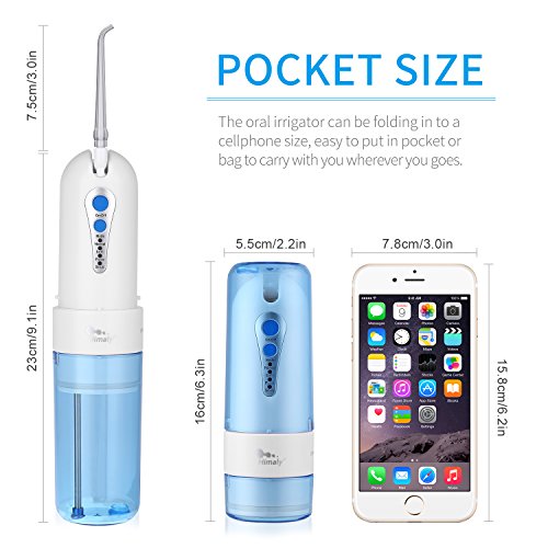 Cordless Water Flosser Oral Irrigator - Portable Rechargeable Professional Dental Water Flosser IPX7 Waterproof 4 Modes Interchangeable 5 Jet Tips - Oral & Nose Care For Home and Travel Use