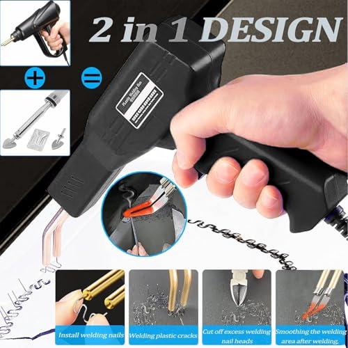 HYHJMISTY 220W Plastic Welding Machine, 2-in-1 Plastic Welding Machine with 800 Pieces Welding Nails for Car Bumper Repair, Black