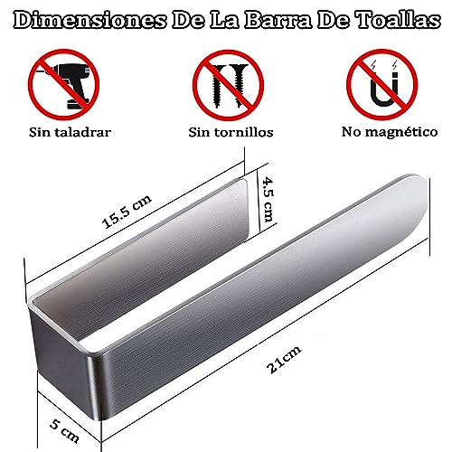 Toallero para Cocina/Toalleros de Baño de Pared, Toallero para Baño manos, Toalleros sin Taladrar, Toallero Adhesivo, Accesorios para Baño, Adecuado para Baños y Cocinas y Papel de Baño（Plateado）