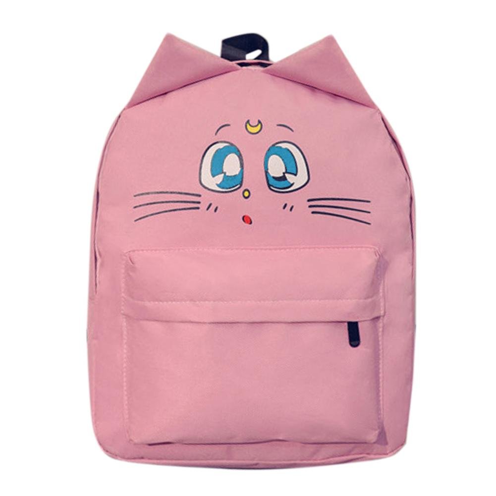 bestvech pink fashion women shoulder bag cat ear canvas cute school bags backpacks