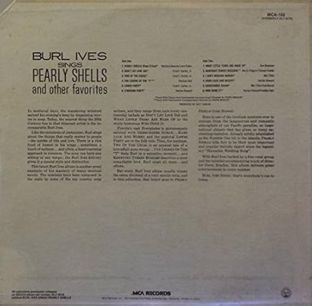 Burl Ives Owen Bradley Owen Bradley And His Orchestra Burl Ives Sings Pearly Shells And Other Favorites Amazon Com Music