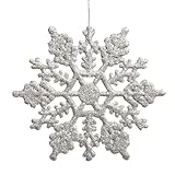 Club Pack of 24 Silver Splendor Glitter Snowflake Christmas Ornaments 4