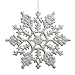 Club Pack of 24 Silver Splendor Glitter Snowflake Christmas Ornaments 4"