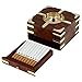 Large Decorative Wooden Ashtray with Cigarette Storage Case Box