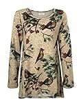 LaVieLente Ultra Soft Long Sleeve Jersey Knit top with hi-Low Design and Oversized fit in Dinosaur and Other Patterns