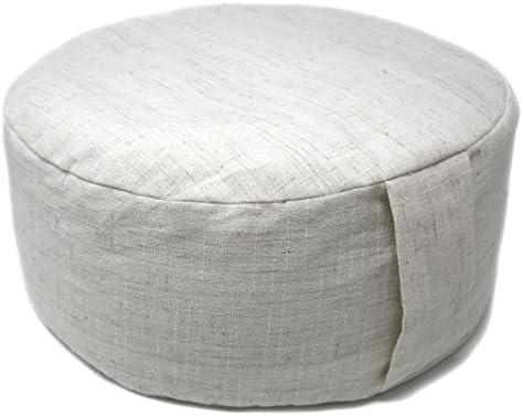 UNLABELED Meditation Yoga Pillow Cushion Buckwheat Filled Linen and Cotton (Natural White)