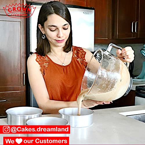 Crown 6" Cake Pan Set, 2 inch Deep, Heavy Duty, Fully Straight Sides