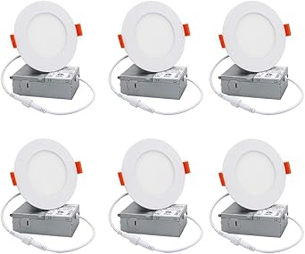 Go Join - Lámpara de techo empotrable LED de 9 W de 10,16 cm con caja