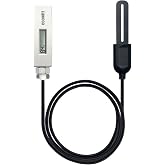 ECOWITT WH51L Soil Moisture Sensor with 1m/3.28ft PVC Wire Probe, LCD Display, Needs to Pair with Wi-Fi Gateway, 915 MHz