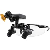 Dental Ergo Binocular Loupes with 5W LED Surgical Head Light (4.0, x) | Lightweight, 450mm Working Distance, Adjustable Pupil Distance, Magnifying Glasses for Dental and Precision Work Across