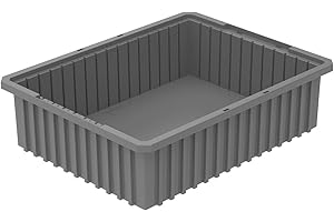 Akro-Mils 33226 Akro-Grid Slotted Divider Plastic Tote Box, 22-3/8-Inch Length by 17-3/8-Inch Width by 6-Inch Height, Case of