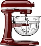 KitchenAid KF26M2XGC 6-Qt. Professional 600 with Glass Bowl - Gloss Cinnamon Dark Red