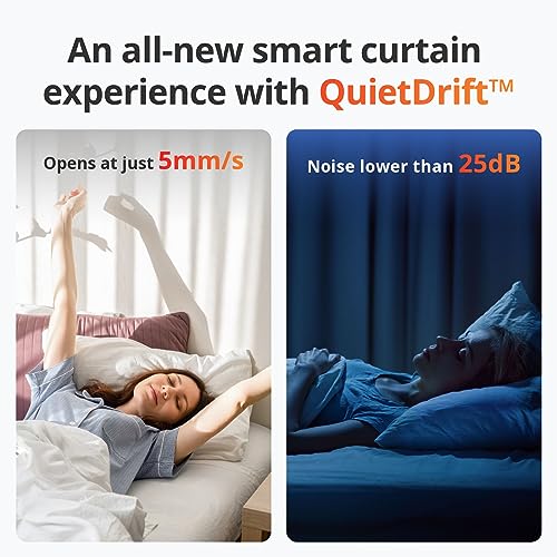 SwitchBot Smart Automatic Curtain Opener - Bluetooth Remote Control with App/Timer, Upgraded Performance Motor, Add SwitchBot Hub to Make it Work with Alexa, Google Home, HomeKit(Curtain 3, U Rail)