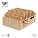 MobileVision Bamboo 10-Port Charging Station & Compatible Adapter for Apple Watch Combo for use with Watch, Smartphones & Tablets