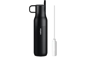 VSITOO 25oz Insulated Water Bottle With Filter for Travel,316 Stainless Steel BPA-Free,Reusable,Replaces 300 Plastic Water Bottles,Improves Taste,for Hiking,Cycling,Gym & Outdoor Use,Black