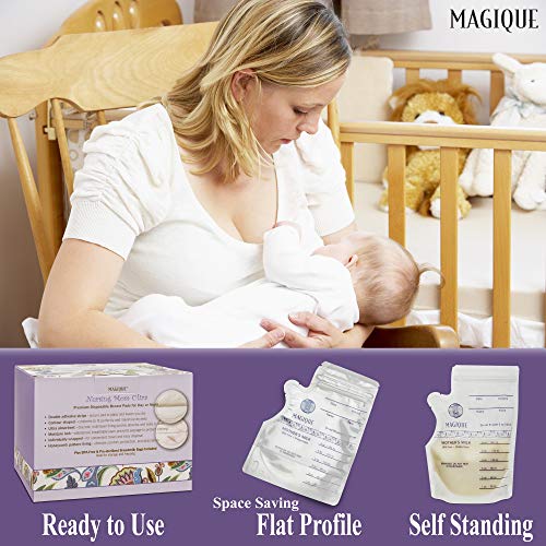 Breastfeeding Nursing Pads - Ultra Ever Dry, Disposable Breast Pad - Breast Feeding Bra Pads with Adhesive Strips - Thin Bra Liner Pad - Magique NursingMom Ultra, 1 Pack of 60 (60 Count) - Thumbnail 6