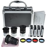 Gosky Astronomical Telescope Accessory Kit - With Telescope Plossl Eyepieces Set, Filter Set, 2x Barlow Lens