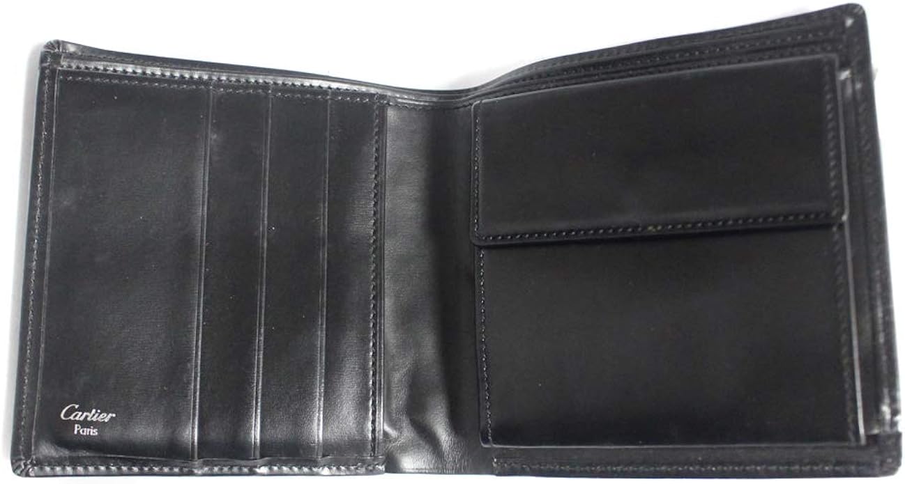 Amazon カルティエ Cartier パシャ 二つ折り財布 ブラック メンズ レザー 中古 メンズバッグ 財布