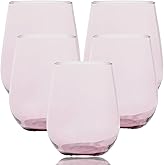 Oojami 36 Pink Plastic Stemless Wine Glasses 12oz Unbreakable, BPA Free Reusable Shatterproof Cups for Party Wedding