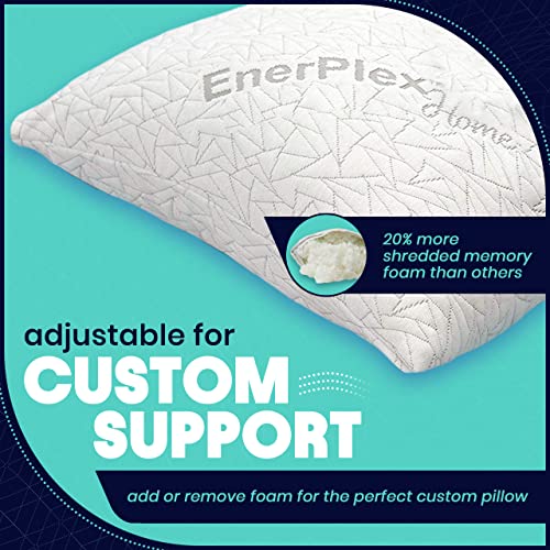 EnerPlex Memory Foam Pillows Pack of 2 Adjustable, CertiPURUS