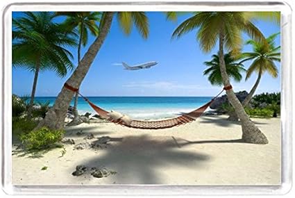 Ile Vacances Plage Avion Eau Mer Seaside Aimant Pour Refrigerateur Citations Dicton Cadeau Fantaisie Amazon Fr Cuisine Maison