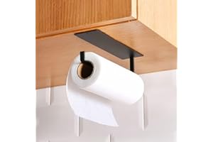 Wrought Iron Hanging Paper Towel Holder, Kitchen Cabinet Cupboard Under Shelf, Storage Paper Towel Roll Holder Dispenser, Fre