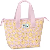 Swig Life Lunchi Lunch Box, Waterproof and Insulated Lunch Box for Women with Wide Bottom, Zipper Closure, Back Pocket and Top Handle in Oh Happy Day