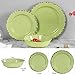 12pcs Melamine Dinnerware set for 4, Outdoor Use Dinner Dishes Set for Camper, Break-resistant, Green Beans Color …