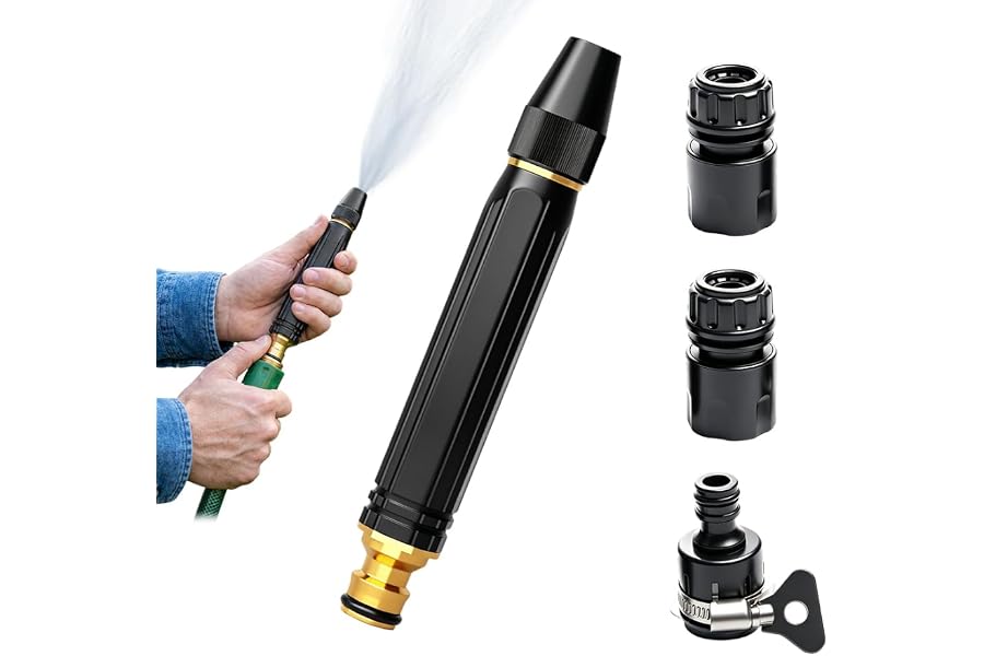 2026 New Heavy Duty Adjustable Twist Hose Nozzle Jet Nozzle, High Pressure Powerful Cleaning Spray Evenly, Jet Nozzle for Outdoor Cleaning, Watering Plants and Car Washing (Style-A)