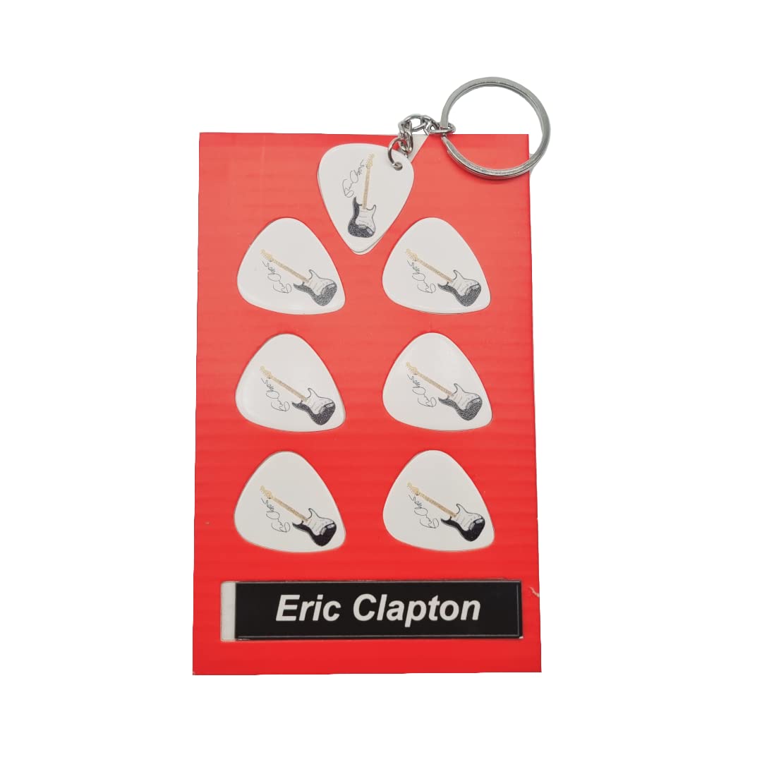 Axman Eric C Guitar Plectrum Gift Set | 6 Artist Plectrums | 1 Artist Keyring