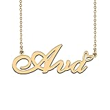HUAN XUN 18K Gold Plated Name Necklace Ava for