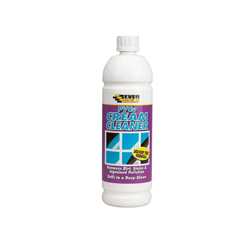 Everbuild PVCu Cream Cleaner – Solvent Free – Ideal For PVC Window Frames – White – 1 Litre