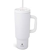 Manna Leisure Stainless Steel Insulated Tumbler with Leak-Proof Dual Function Lid - 40 Oz - Linen Powder Coat